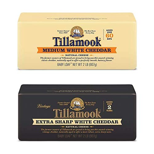 Tillamook Medium &Amp; Extra Sharp White Cheddar Cheese Bundle Of 2