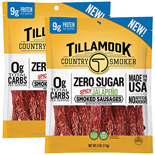 Tillamook Country Smoker Zero Sugar Spicy Jalapeno Smoked Sausag