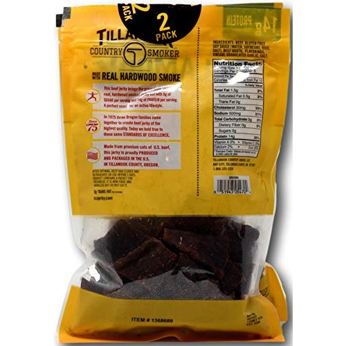 Tillamook Original Beef Jerky Country Smoker Zero Sugar 14 Gr Pr