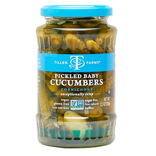Tillen Farms Veggies, Pickled Baby Cucumbers, 12 Ounce Pack Of 4