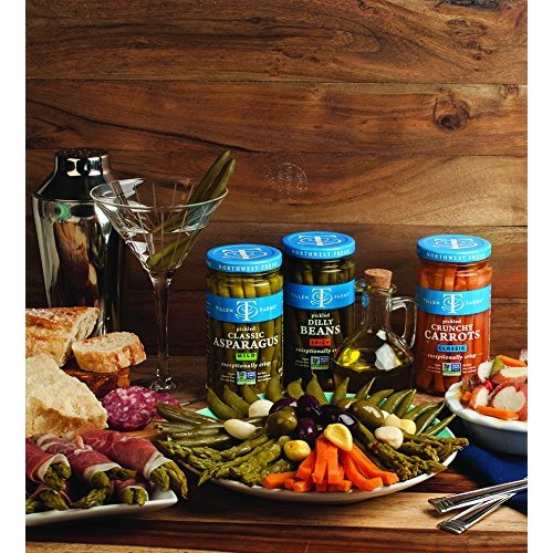 Tillen Farms Veggies, Pickled Crispy Dilly Beans, Hot And Spicy,