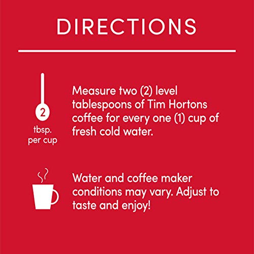 Tim Hortons Colombian, Medium-Dark Roast Ground Coffee, Made Wit