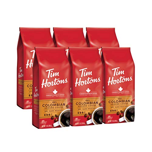 Tim Hortons Colombian, Medium-Dark Roast Ground Coffee, Made Wit