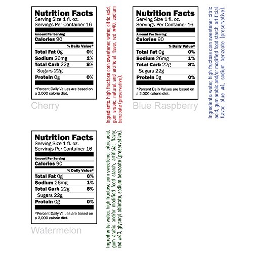 Time For Treats Vkp1109 Snow Cone Syrup, 16.9 Oz, Variety 3 Pack