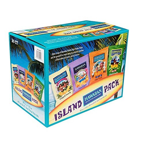 Hawaiian Potato Chips, Island Pack, Variety Pack, 1.5 Oz, 30 Ct