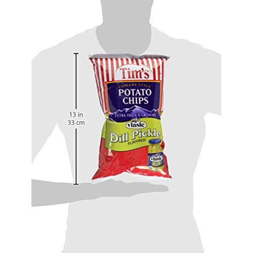 Tims Cascade Style Potato Chips, Vlasic Dill Pickle, 7.5 Ounce