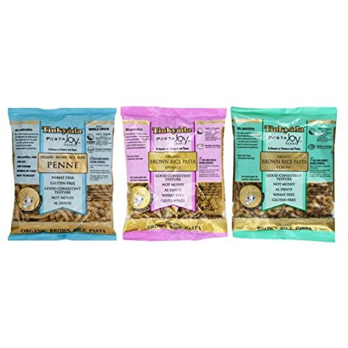 Tinkyada Organic Gluten-Free Brown Rice Pasta 3 Shape Variety Bu