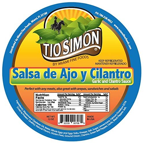 Tio Simon Garlic And Cilantro Sauce - Salsa De Ajo And Cilantro