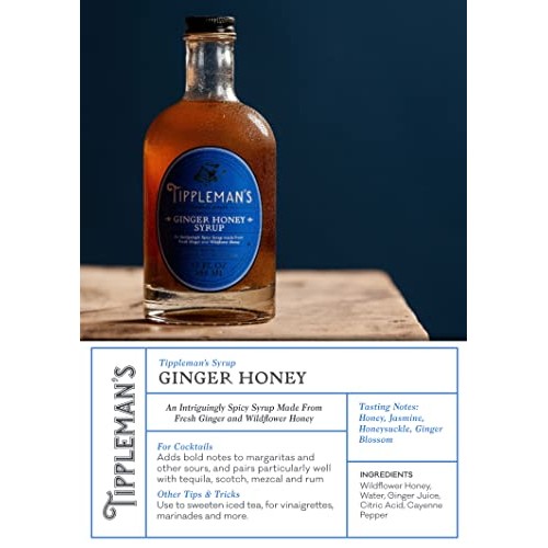 Tipplemans Ginger Honey Syrup - Craft Cocktail Mixer - All Natu...
