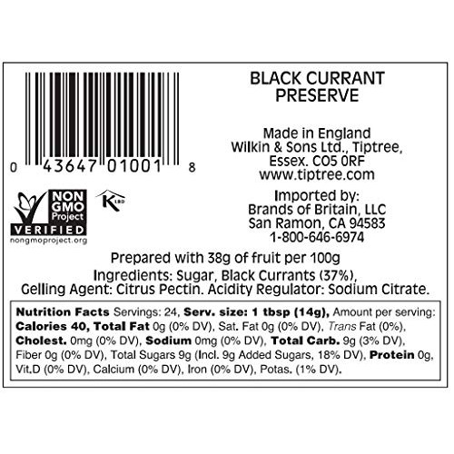 Tiptree Black Currant Preserve, 12 Ounce Jar