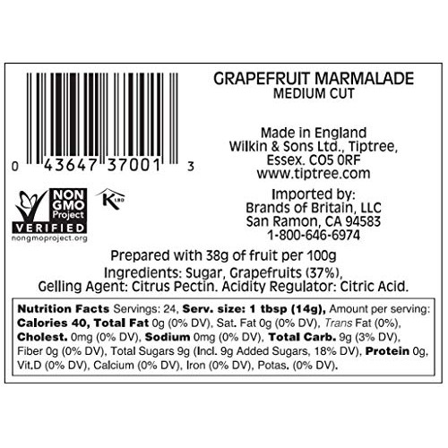 Tiptree Grapefruit Marmalade, 12 Ounce Jars Pack Of 2