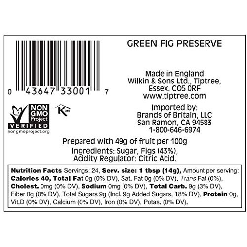 Tiptree Green Fig Preserve, 12 Ounce Jar