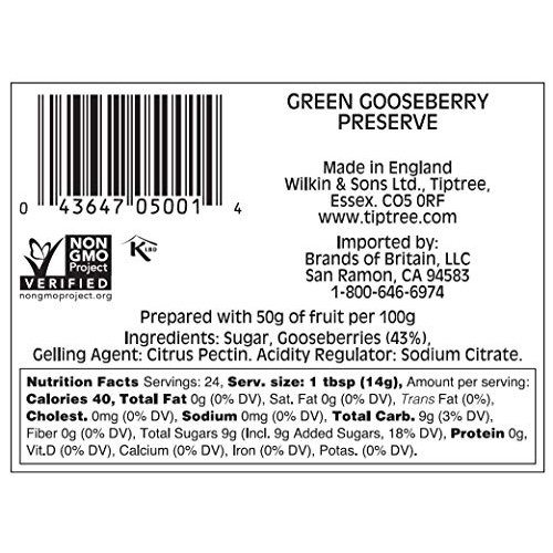 Tiptree Green Gooseberry Preserve, 12 Ounce Jar