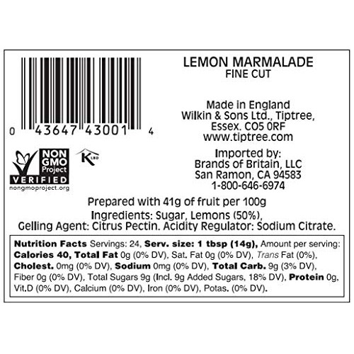 Tiptree Lemon Marmalade, 12 Ounce Jar