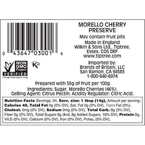 Tiptree Morello Cherry Preserve, 12 Ounce Jar