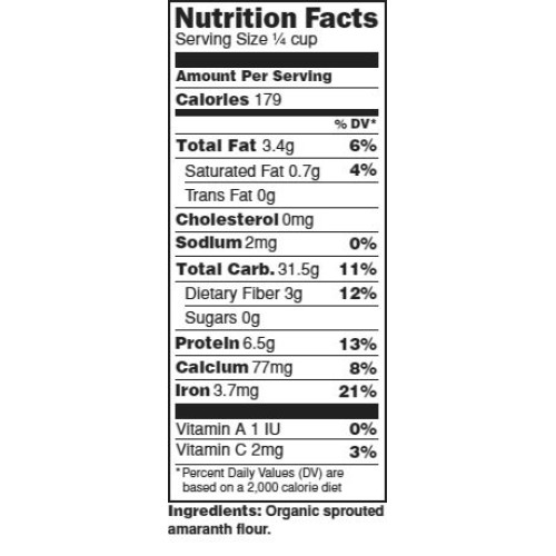 1 lb. Organic, Sprouted Amaranth Flour