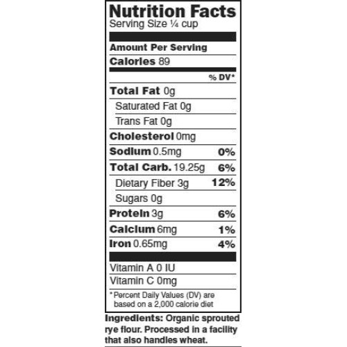To Your Health Sprouted Flour Co, Flour Sprouted Rye Organic, 1 ...