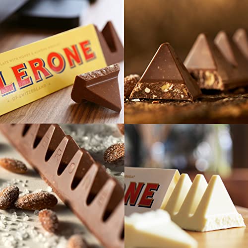 Toblerone Swiss Chocolate Gift Set, Milk Chocolate, White Chocol...
