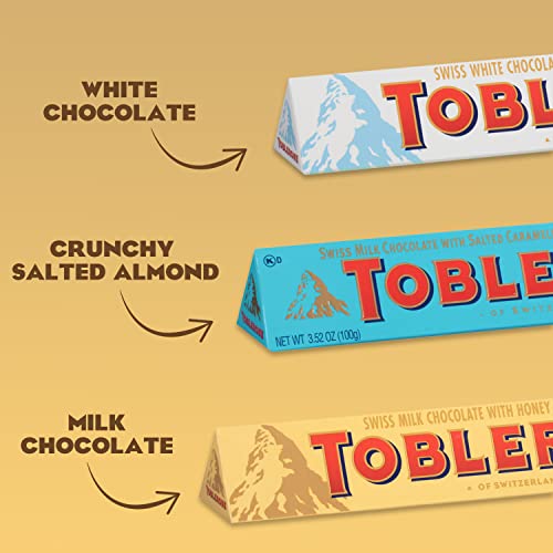 Toblerone Swiss Chocolate Gift Set, Milk Chocolate, White Chocol...