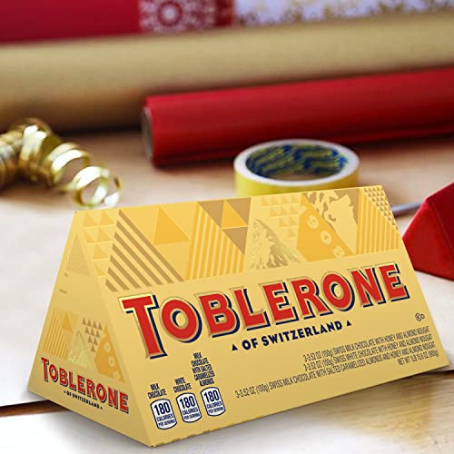 Toblerone Swiss Chocolate Gift Set, Milk Chocolate, White Chocol...