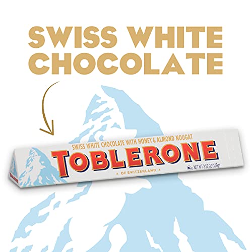 Toblerone Swiss White Chocolate Bars With Honey &Amp; Almond Nougat,