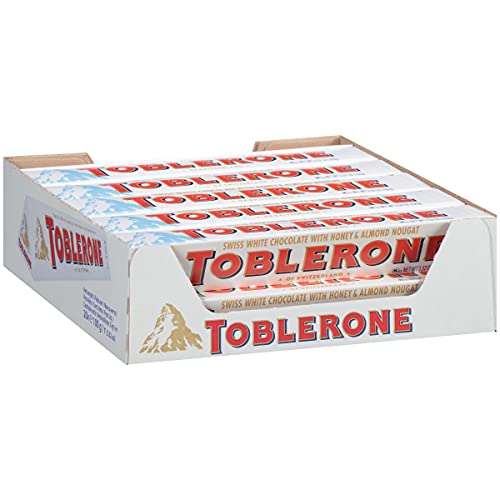 Toblerone Swiss White Chocolate Bars With Honey &Amp; Almond Nougat,