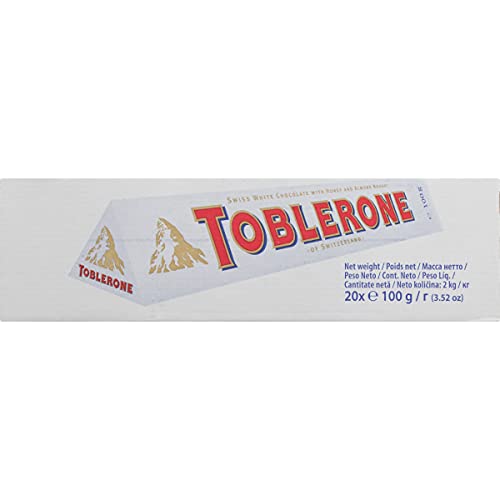 Toblerone Swiss White Chocolate Bars With Honey &Amp; Almond Nougat,