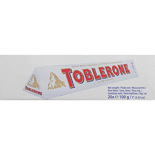 Toblerone Swiss White Chocolate Bars With Honey &Amp; Almond Nougat,