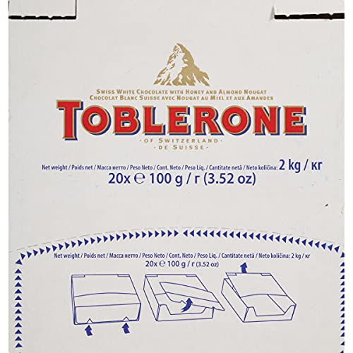 Toblerone Swiss White Chocolate Bars With Honey &Amp; Almond Nougat,