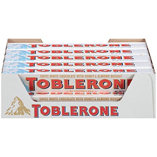Toblerone Swiss White Chocolate Bars With Honey &Amp; Almond Nougat,