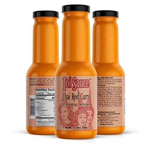 Toi Sauce Thai Red Curry Sauce, Vegan Vegetarian Gluten Free Pan...