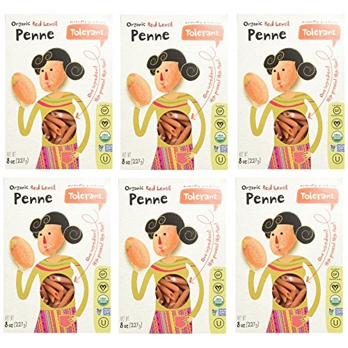 Tolerant - Organic Red Lentil Pasta, Simply Legumes, Penne - 8 O