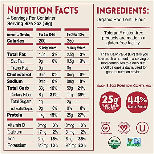 Tolerant Organic Gluten Free Rotini Pasta Variety Pack Green Le