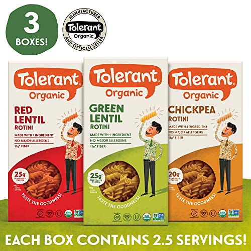 Tolerant Organic Gluten Free Rotini Pasta Variety Pack Green Le