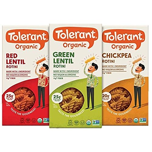 Tolerant Organic Gluten Free Rotini Pasta Variety Pack Green Le
