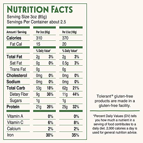 Tolerant Organic Green Lentil Elbow Pasta, 8 Oz Box Case Of 6,