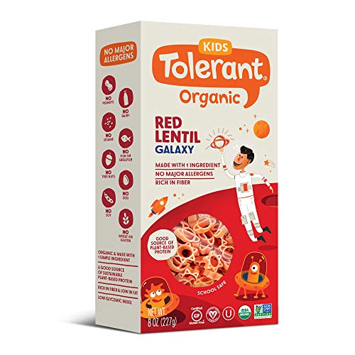 Tolerant Organic Kids Red Lentil Galaxy Pasta, 8 Ounce Box Case