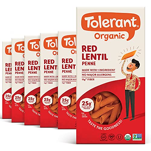 Tolerant Organic Red Lentil Penne Pasta, 8 Oz Box Case Of 6, P