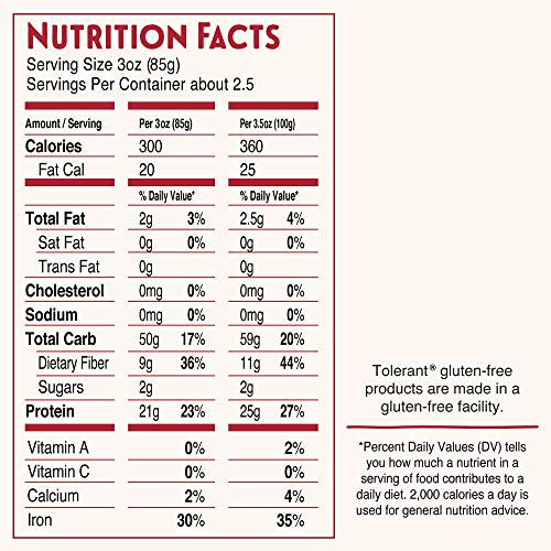 Tolerant Organic Gluten Free Red Lentil Rotini Pasta, 8 Ounce Bo