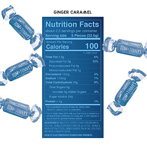 Tom &Amp; Jennys Sugar Free Soft Caramel Candy With Sea Salt And Va