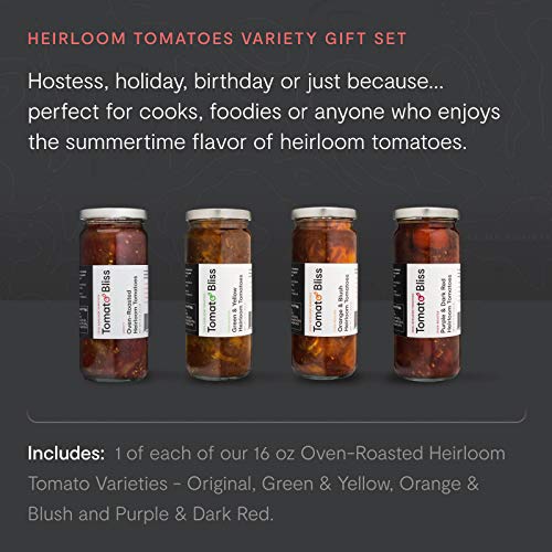 Gourmet Food Gift Box: 4 Color Oven-Roasted Heirloom Tomatoes –