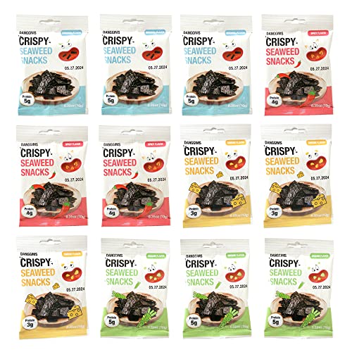 Danggims Assorted Roasted Korean Seaweed Snack, Low Calorie Chip...