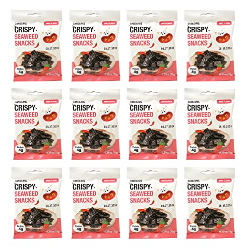 Pack of 12, Danggims Crispy Roasted Korean Seaweed Snack, Low Ca...