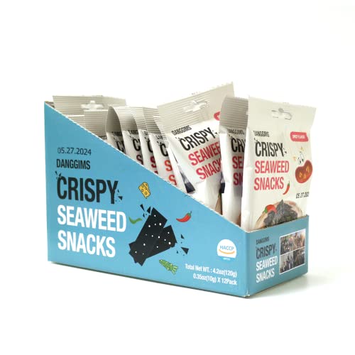 Pack of 12, Danggims Crispy Roasted Korean Seaweed Snack, Low Ca...