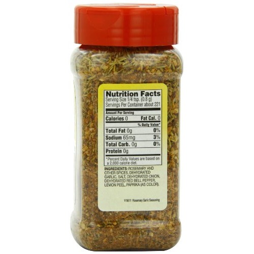 Tone's Seasoning, Rosemary Garlic, 6.25 Ounce