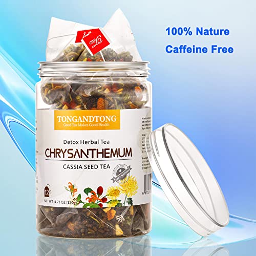 10g×12Bags Chrysanthemum Cassia Seed Herbal Tea Bag, Goji-Berr...