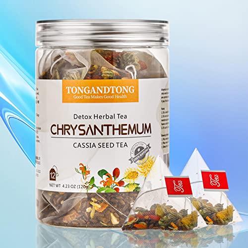 10g×12Bags Chrysanthemum Cassia Seed Herbal Tea Bag, Goji-Berr...