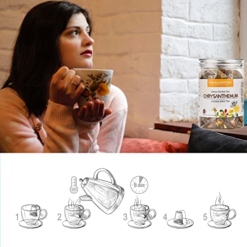 10g×12Bags Chrysanthemum Cassia Seed Herbal Tea Bag, Goji-Berr...