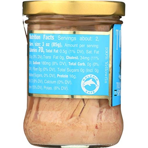 Tonnino Tuna, Tuna Fillets Yellow Fin Spring Water, 6.7 Ounce