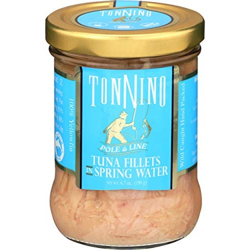 Tonnino Tuna, Tuna Fillets Yellow Fin Spring Water, 6.7 Ounce